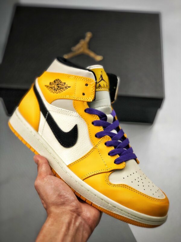 RÉPLICA AIR JORDAN 1 MID GS 'LAKERS' - Imagen 2
