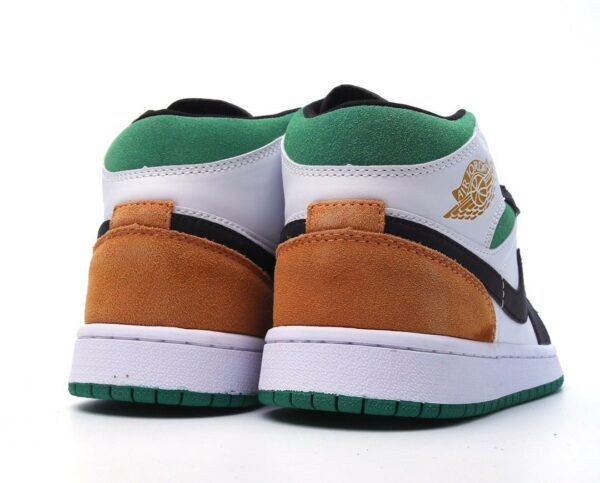 RÉPLICA AIR JORDAN 1 MID SE WHITE LASER ORANGE LUCKY GREEN - Imagen 2