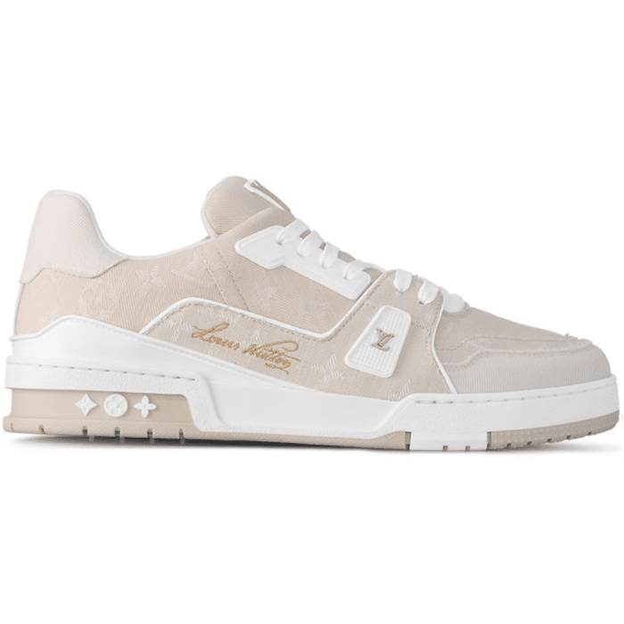 RÉPLICA LV TRAINER 'BEIGE BLANCAS' MONOGRAM DENIM