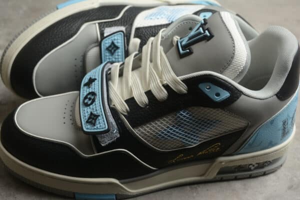 RÉPLICA LOUIS VUITTON LV TRAINER 'AZULES, GRISES Y NEGRAS' - Imagen 2