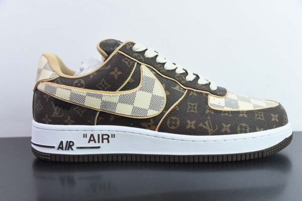 RÉPLICA LOUIS VUITTON X AIR FORCE 1 MONOGRAM 'BROWN' - Imagen 9