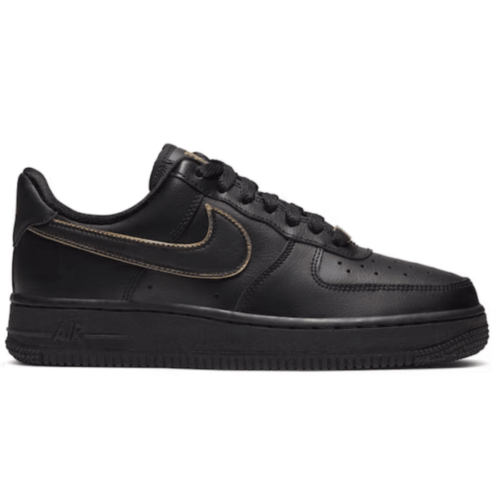 RÉPLICA NIKE AIR FORCE 1 LOW BLACK GOLD SWOOSH