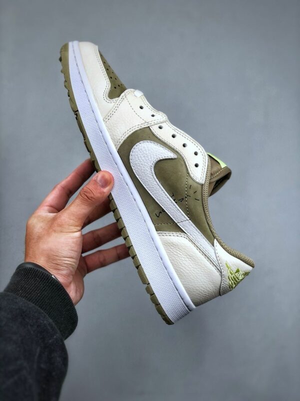 RÉPLICA JORDAN 1 RETRO LOW GOLF TRAVIS SCOTT 'NEUTRAL OLIVE' - Imagen 9