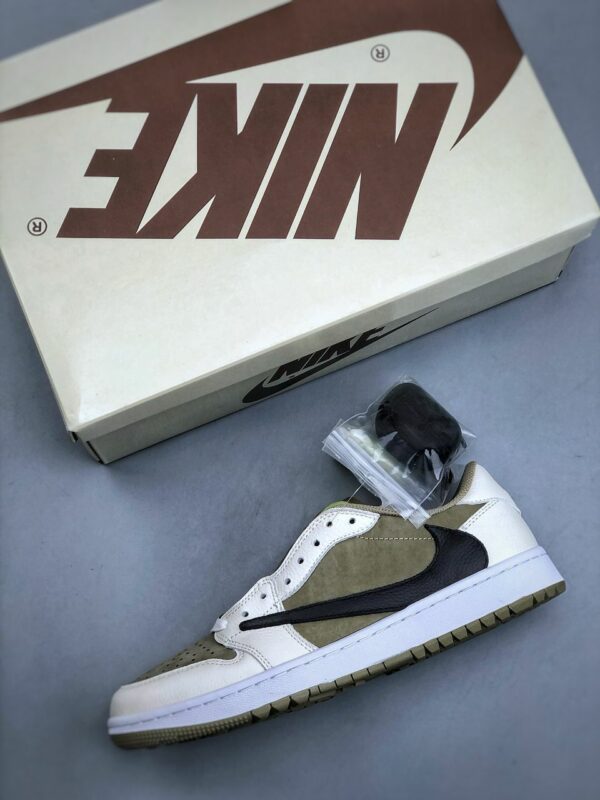 RÉPLICA JORDAN 1 RETRO LOW GOLF TRAVIS SCOTT 'NEUTRAL OLIVE' - Imagen 8