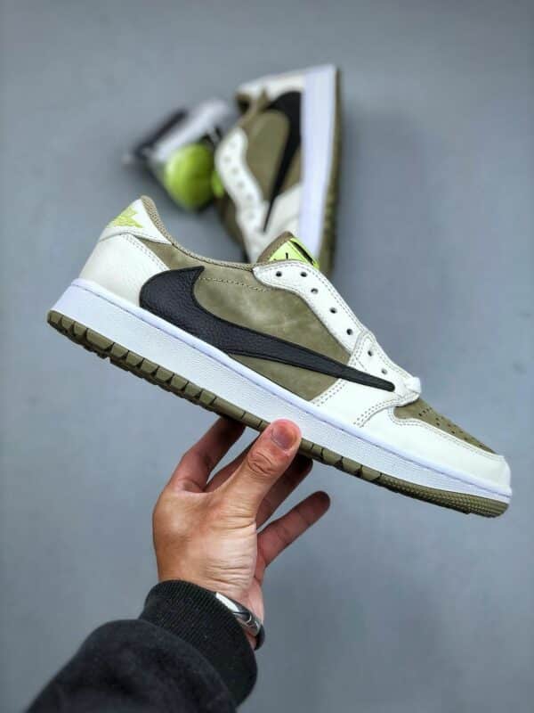 RÉPLICA JORDAN 1 RETRO LOW GOLF TRAVIS SCOTT 'NEUTRAL OLIVE' - Imagen 7