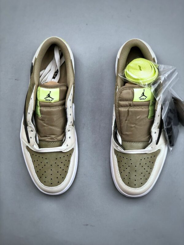 RÉPLICA JORDAN 1 RETRO LOW GOLF TRAVIS SCOTT 'NEUTRAL OLIVE' - Imagen 6