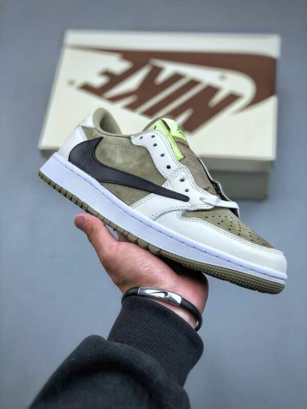 RÉPLICA JORDAN 1 RETRO LOW GOLF TRAVIS SCOTT 'NEUTRAL OLIVE' - Imagen 10
