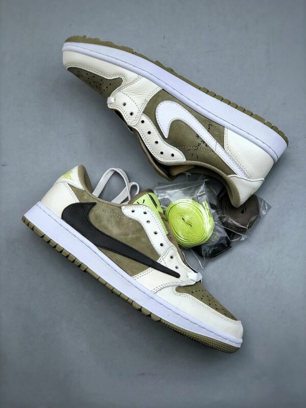 RÉPLICA JORDAN 1 RETRO LOW GOLF TRAVIS SCOTT 'NEUTRAL OLIVE' - Imagen 2