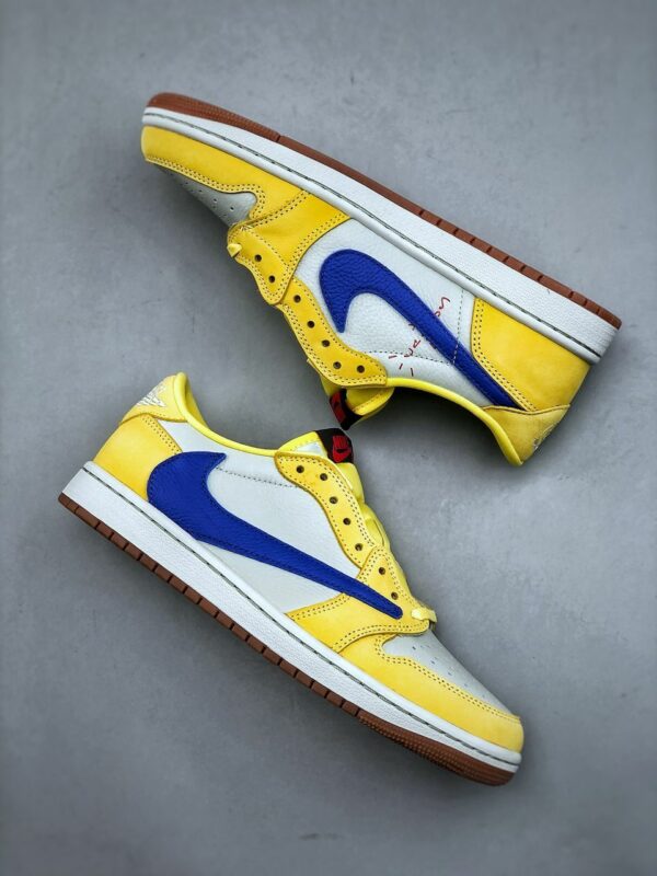 RÉPLICA TRAVIS SCOTT X JORDAN RETRO 1 LOW 'CANARY' - Imagen 2
