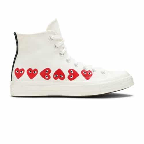 RÉPLICA CONVERSE COMME DES GARÇONS PLAY X CHUCK 70 HI TOP 'MULTI HEART'