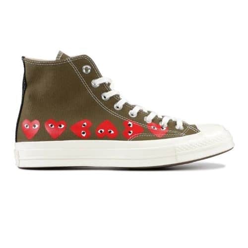 RÉPLICA CONVERSE COMME DES GARÇONS PLAY X CHUCK 70 HI TOP 'MULTI HEART'