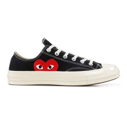 RÉPLICA CONVERSE COMME DES GARÇONS PLAY X CHUCK 70 LOW 'BLACK WHITE'