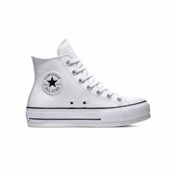 RÉPLICA CONVERSE ALL STAR HIGH PIEL (LEATHER) PLATAFORMA BLANCAS